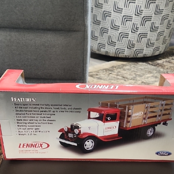 Lenox Red 1934 Ford Stake Bed Model - Picture 6 of 8